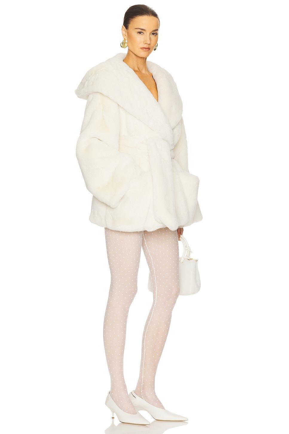 The Hooded Faux Fur Coat Helsa Product Image