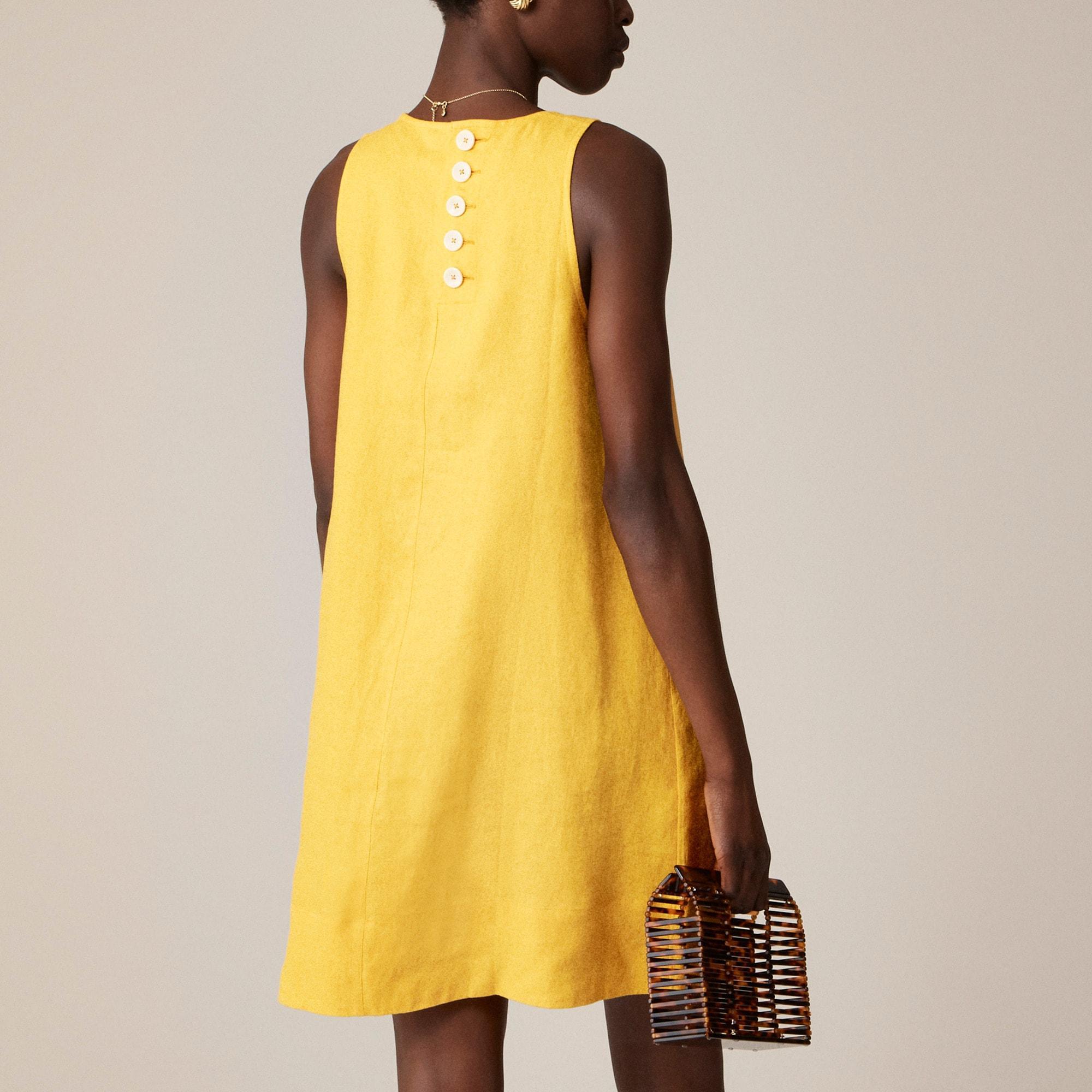 Maxine button-back dress in linen Product Image
