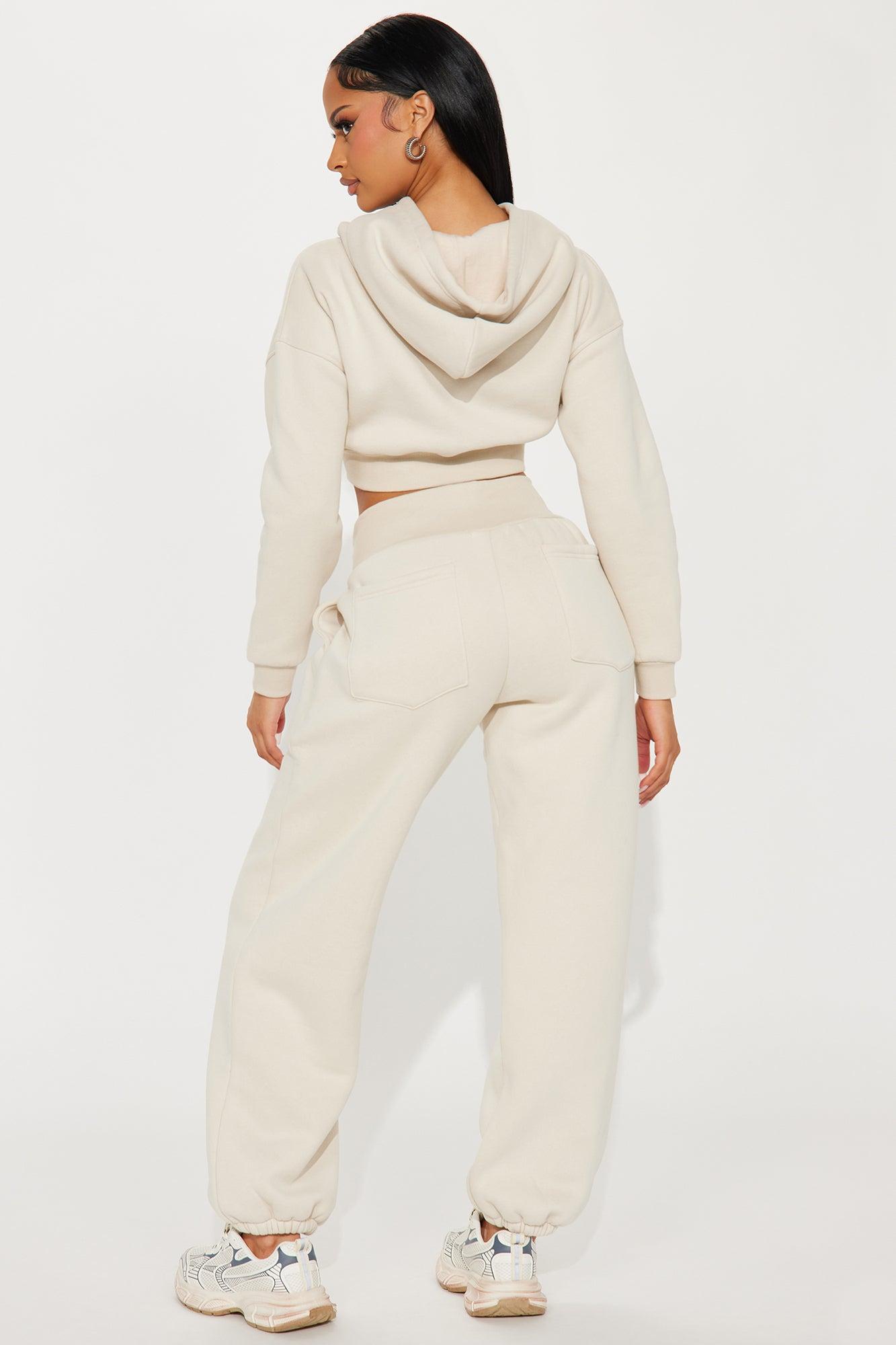 Nikkie Fleece Jogger Set - Cream Product Image