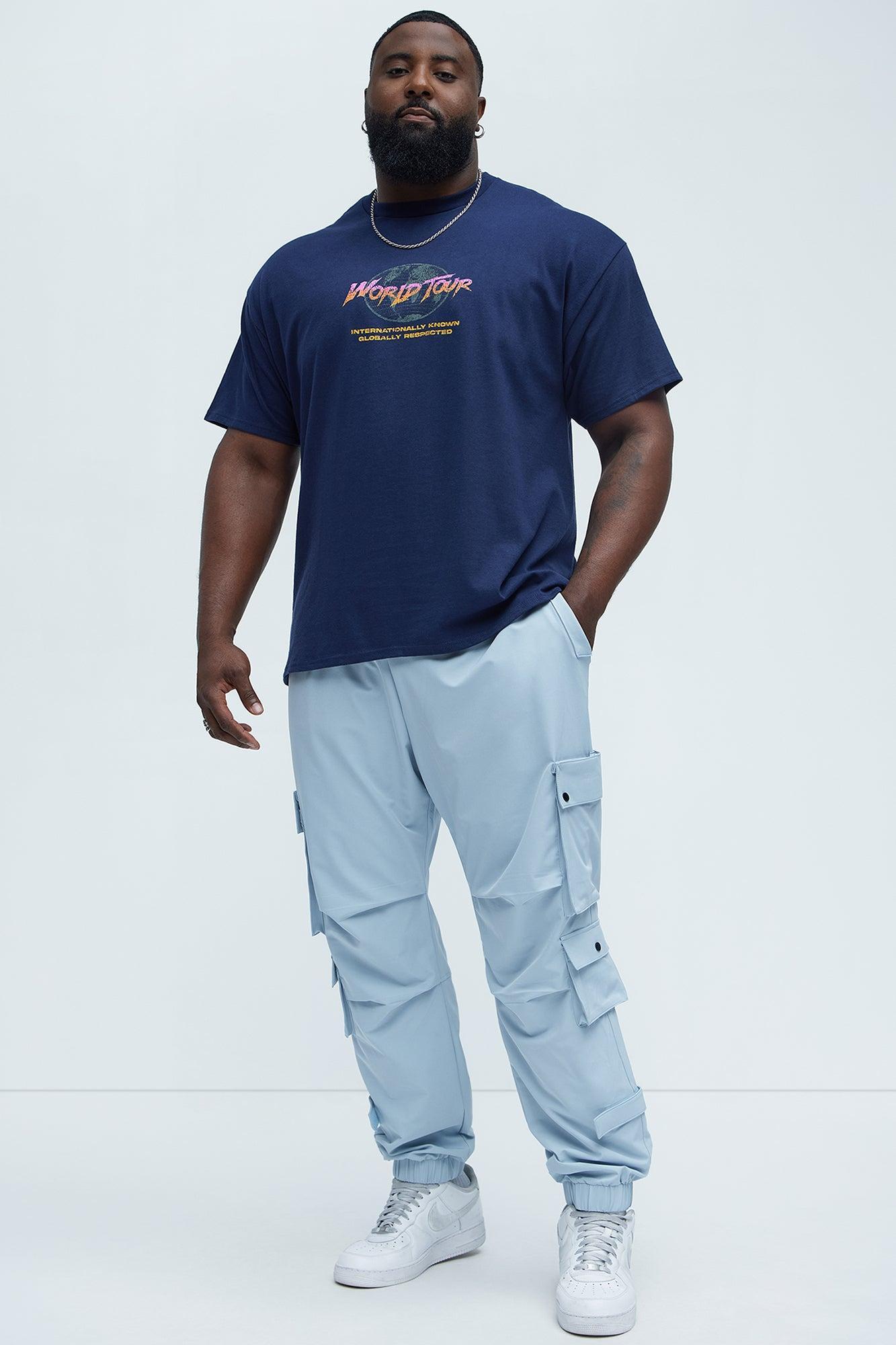 Nylon Utility Cargo Jogger - Light Blue Product Image