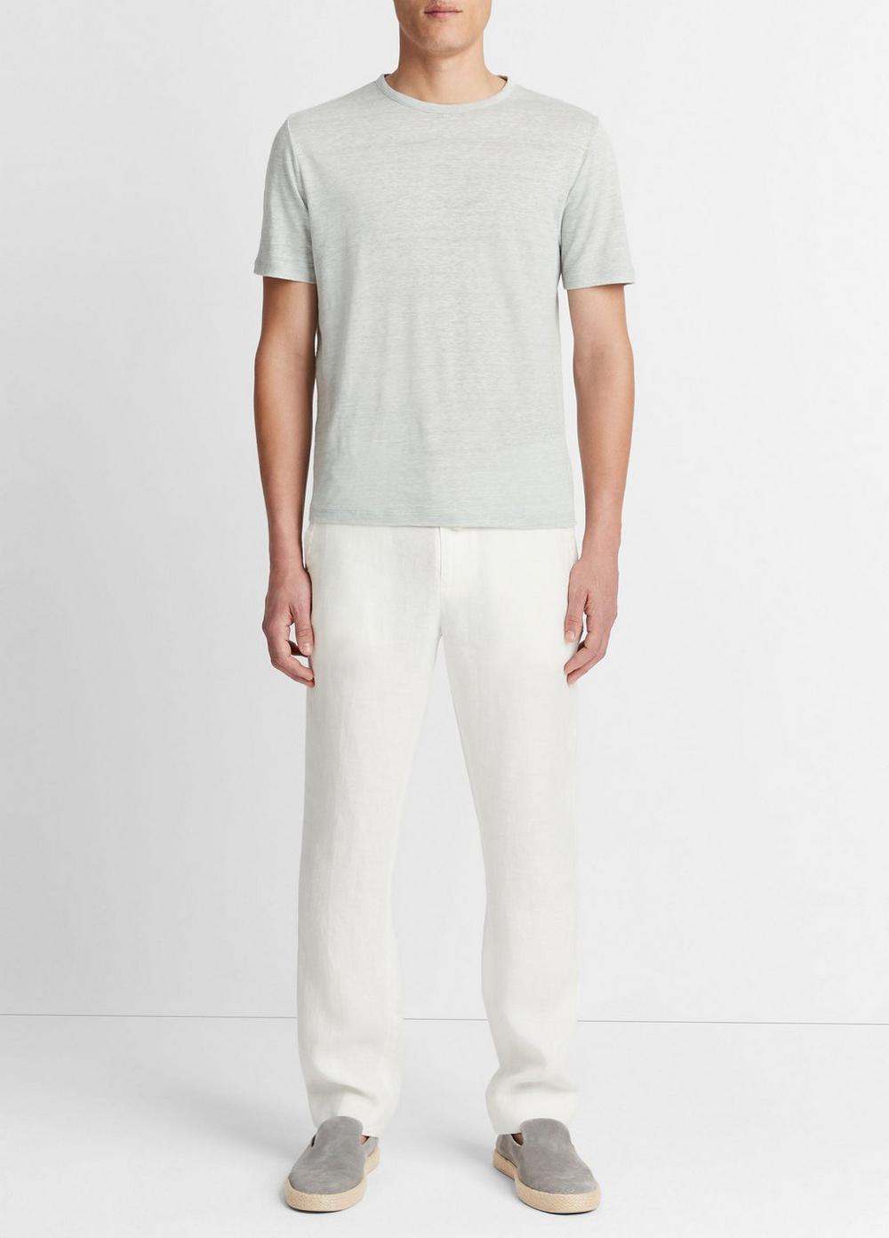 Mens Linen Crew Neck T-Shirt, Hillside Blue, Size XL Vince Product Image
