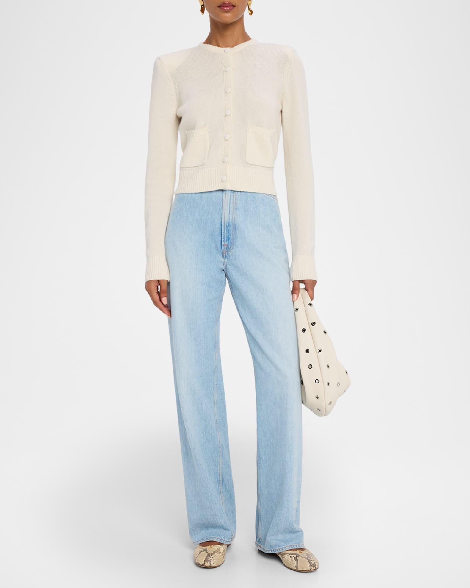 Emilia Shoulder-Pad Cashmere Cardigan Product Image
