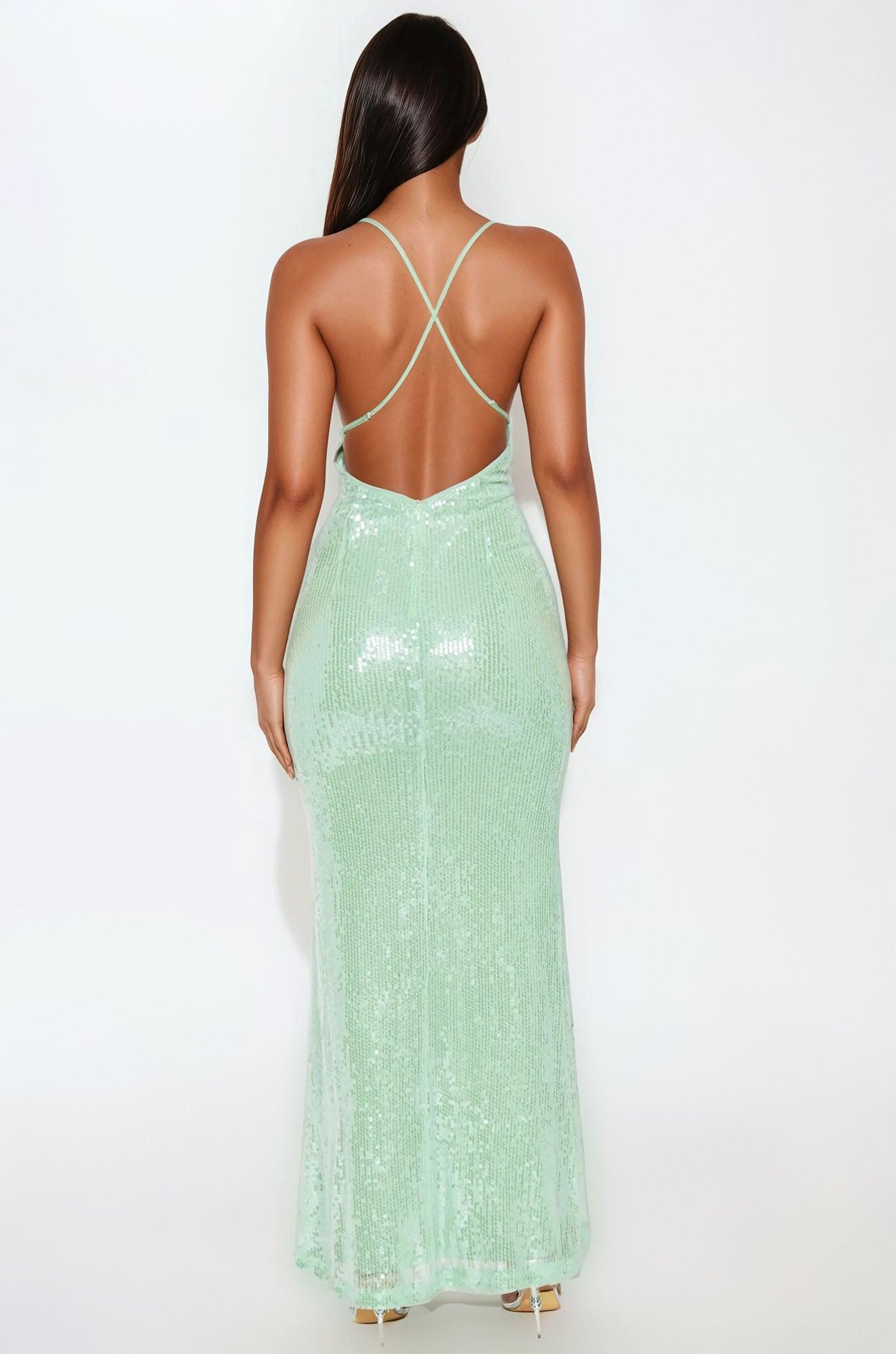 Kiara Sequin Maxi Dress - Mint Product Image