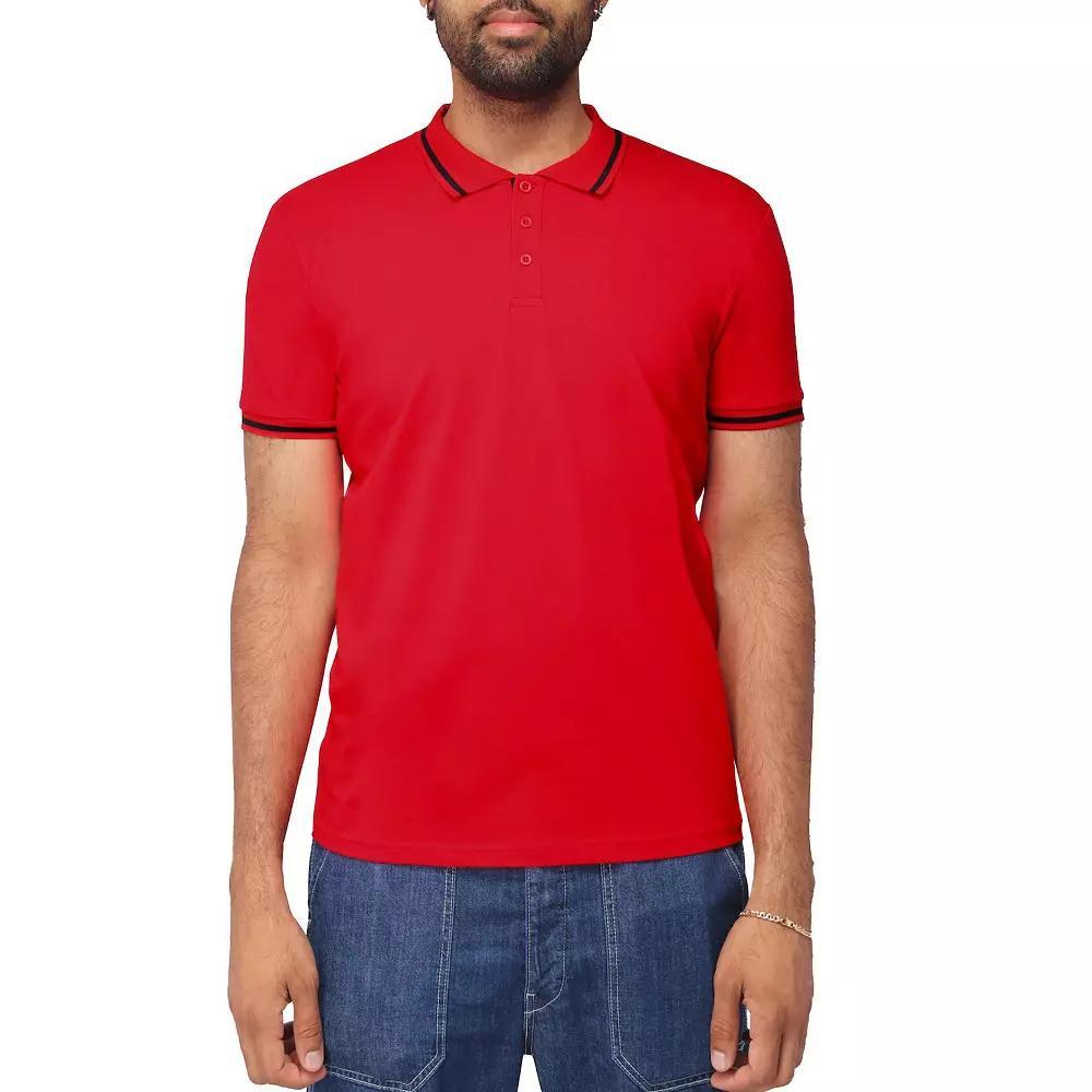 Men's Xray Basic Short Sleeve Tipped Polo, Size: Medium, Red Product Image