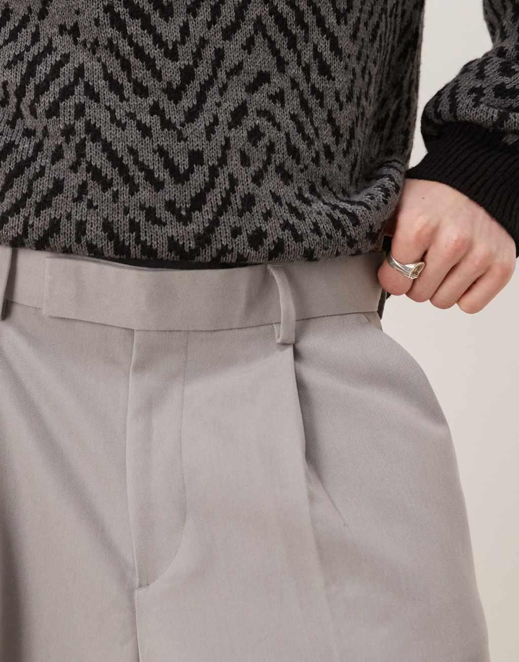 ASOS DESIGN smart extreme wide leg pants with front pleats in light gray Product Image