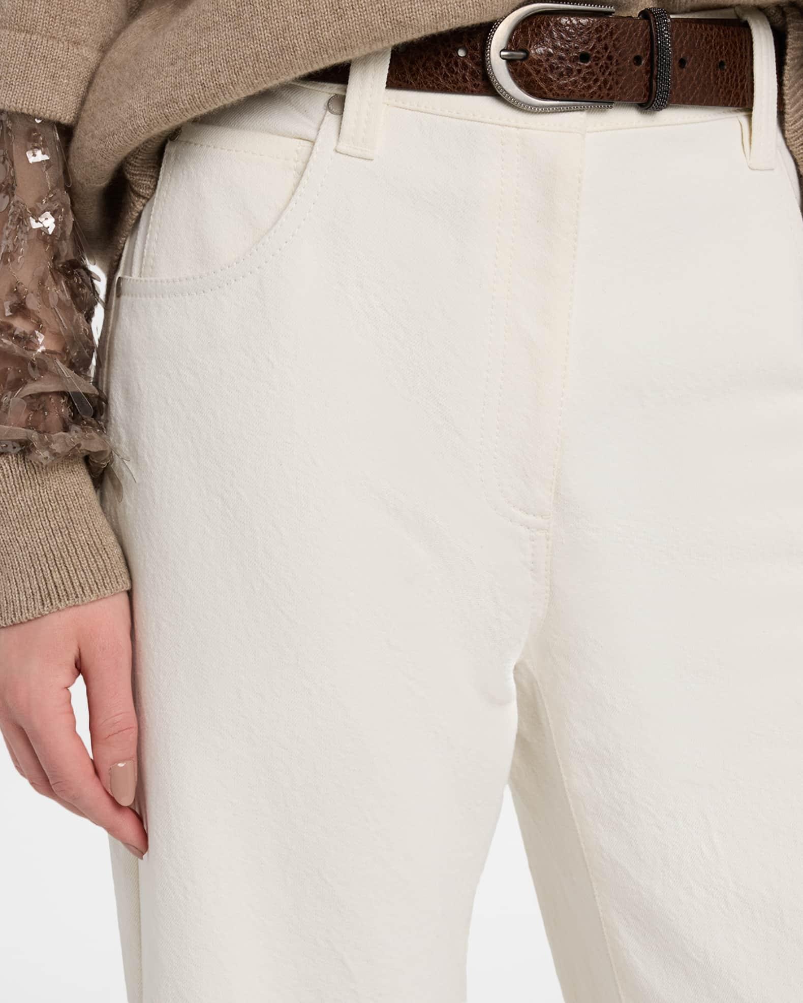 Cotton-Wool Barrel Cuff Wide-Leg Jeans Product Image