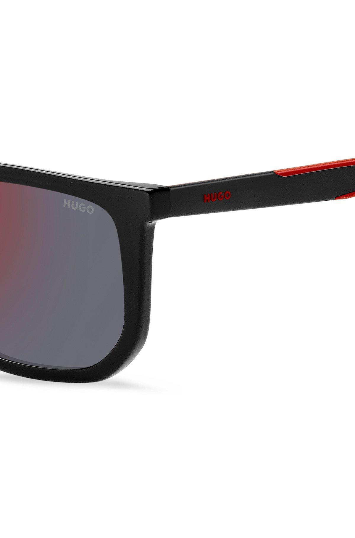 HUGO - Brown-horn sunglasses with two-tone temples Product Image
