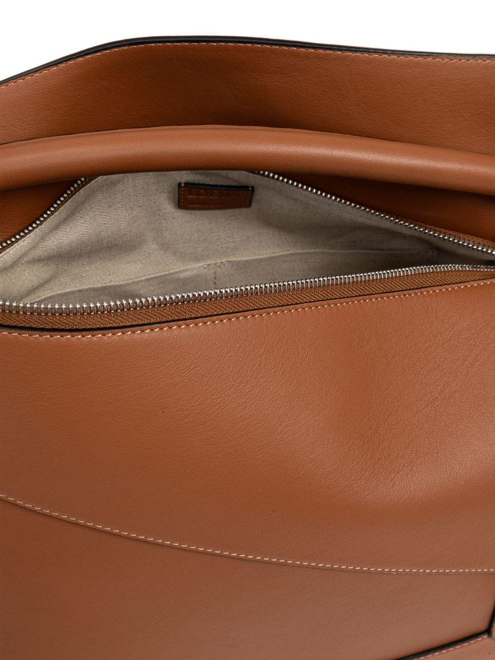 Puzzle leather tote bag Product Image