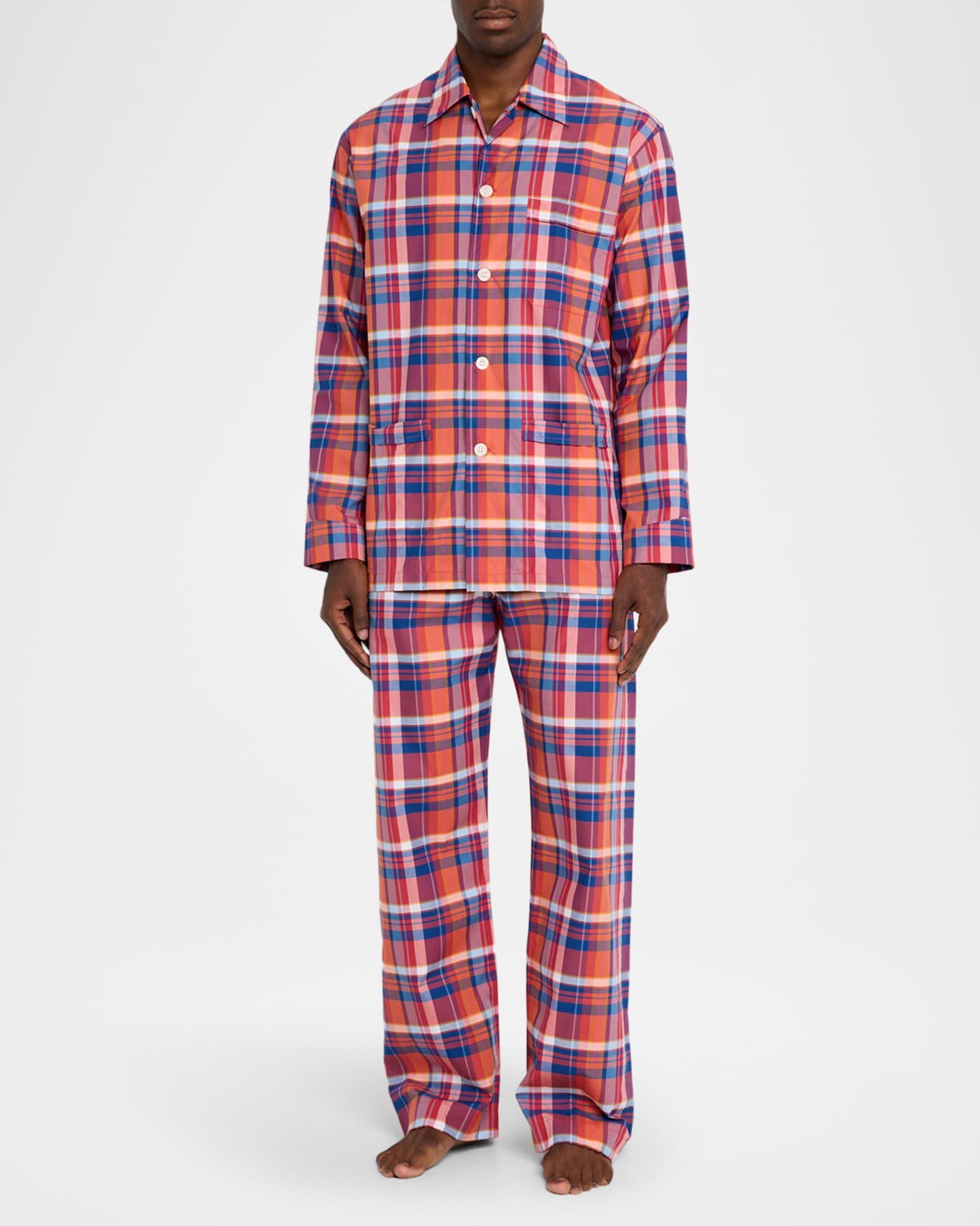 Men's Barker Cotton Multi-Check Short Pajama Set Product Image