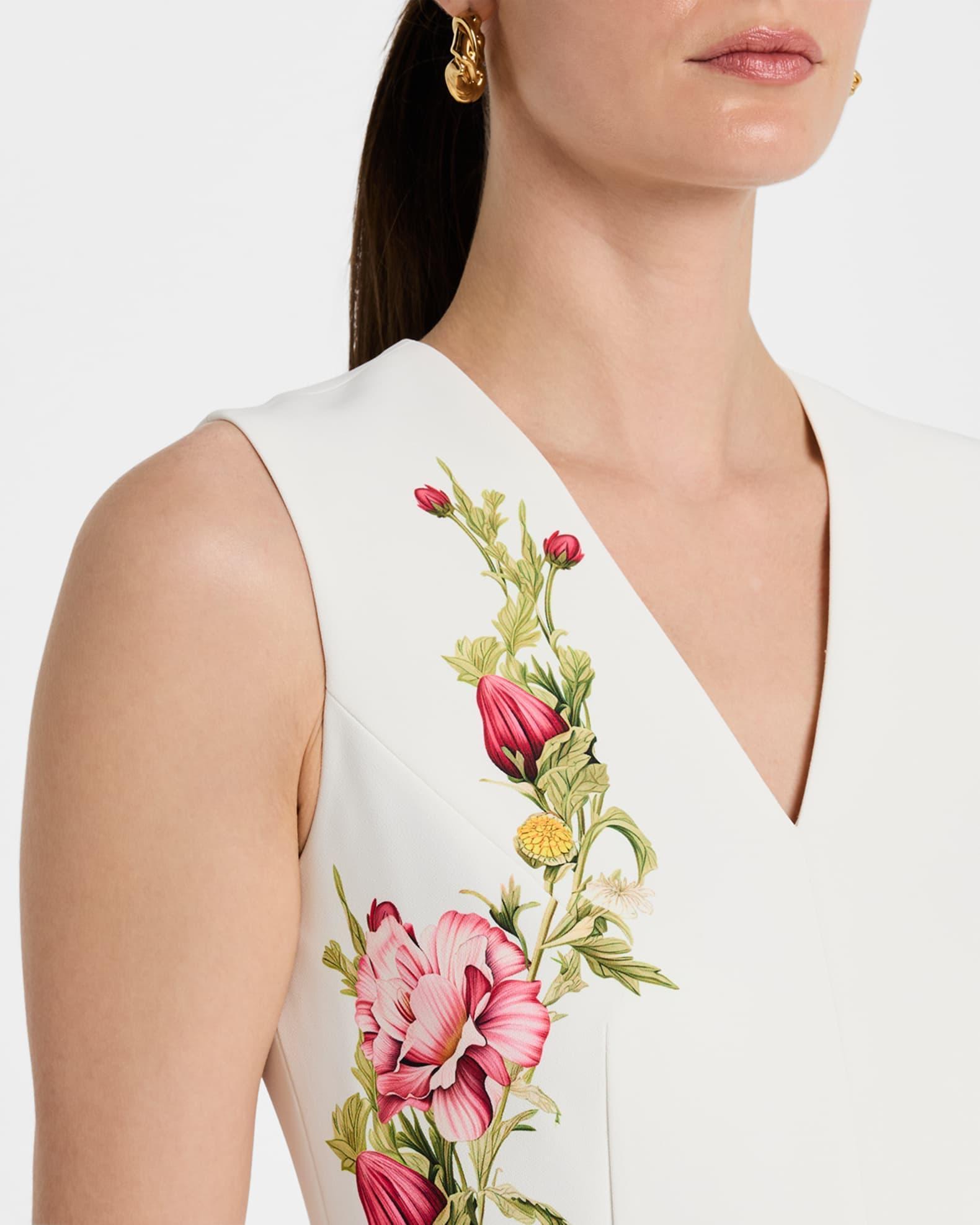 Sleeveless High-Low Crepe Maxi Dress Product Image