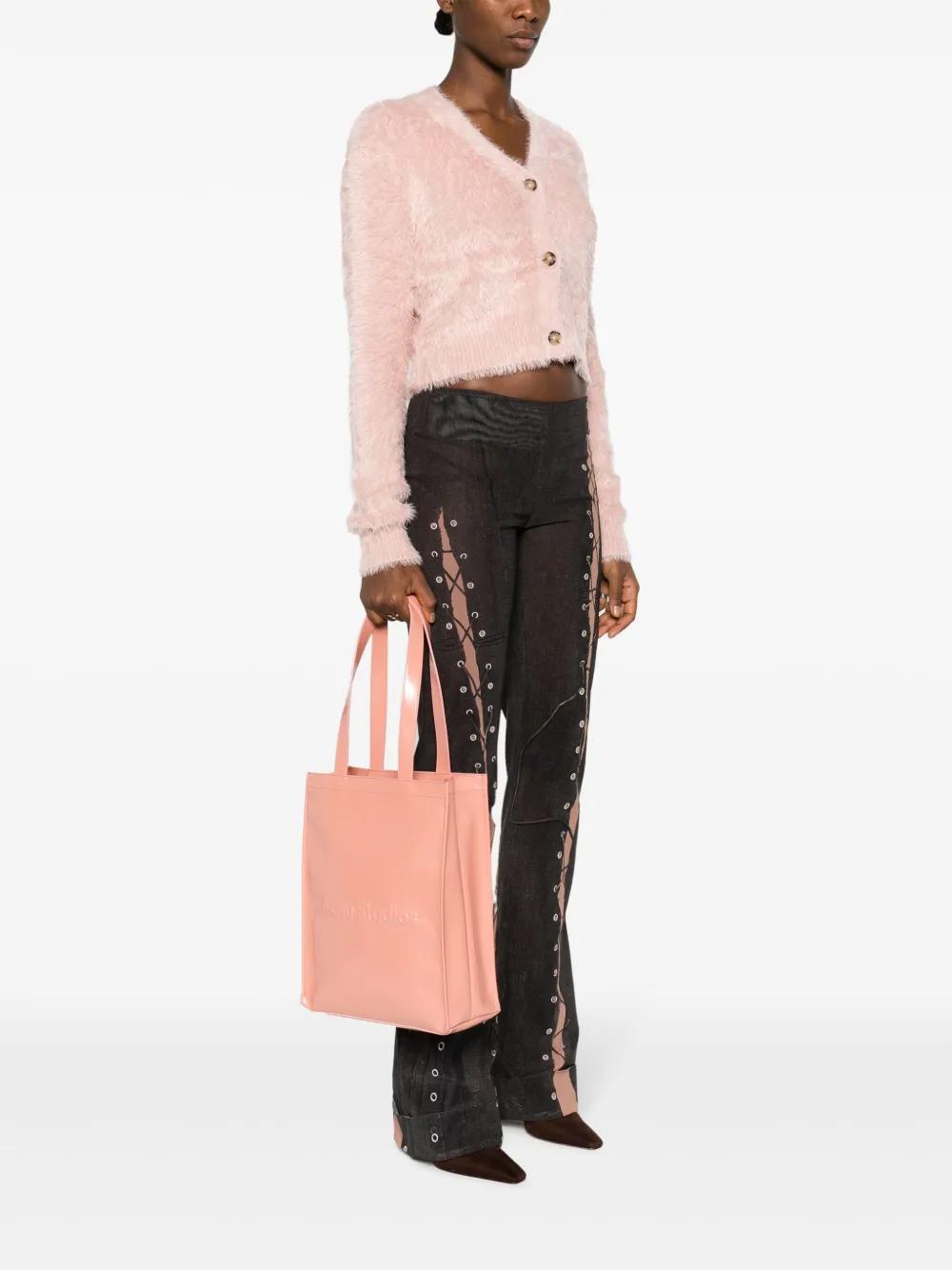 ACNE STUDIOS Logo Shopper Portrait Tote In Pink Product Image