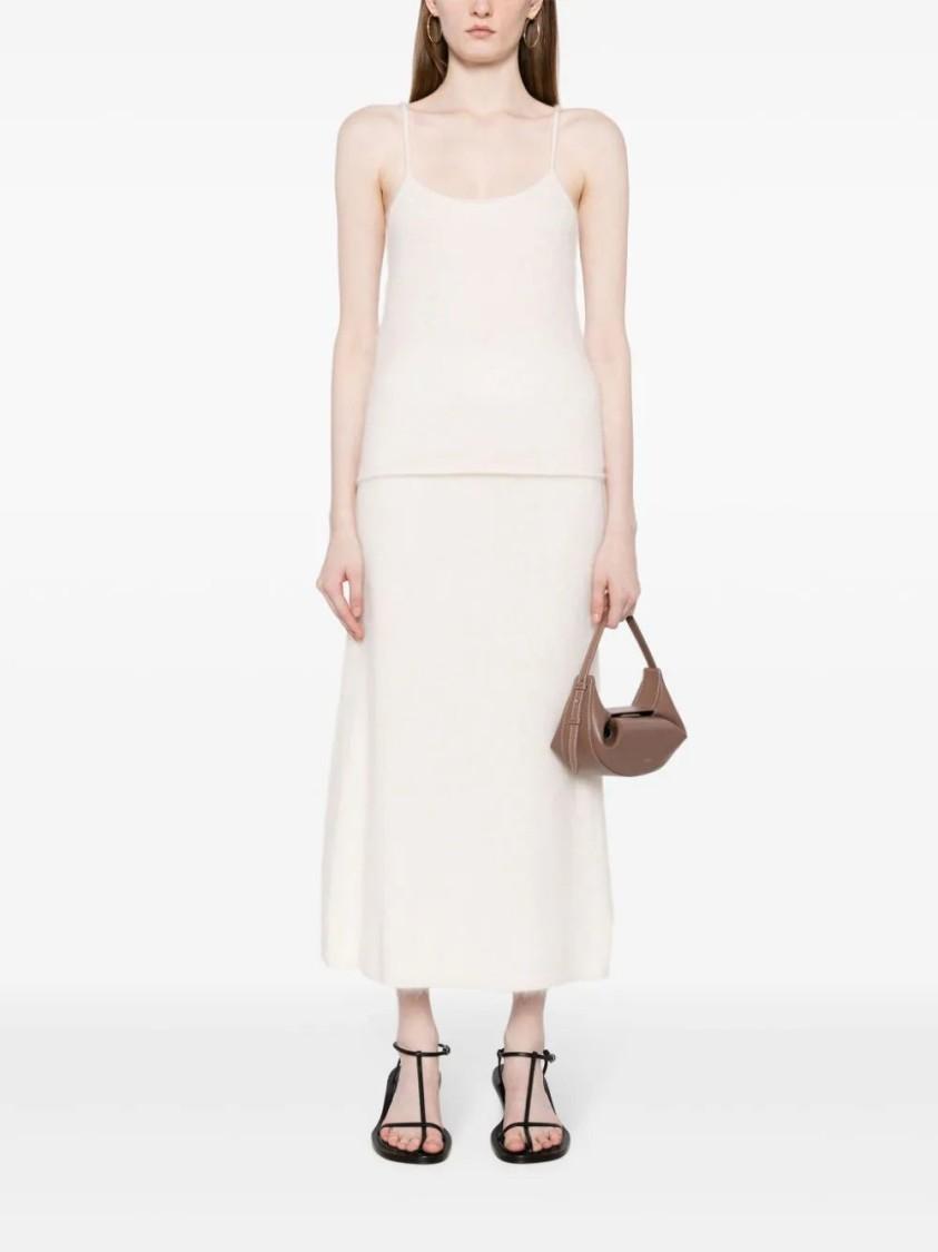 LISA YANG Cashmere Midi Skirt In White Product Image