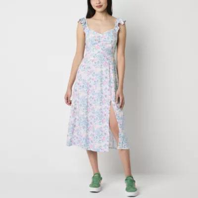 Arizona Womens Floral Midi Slip Dress Juniors Product Image