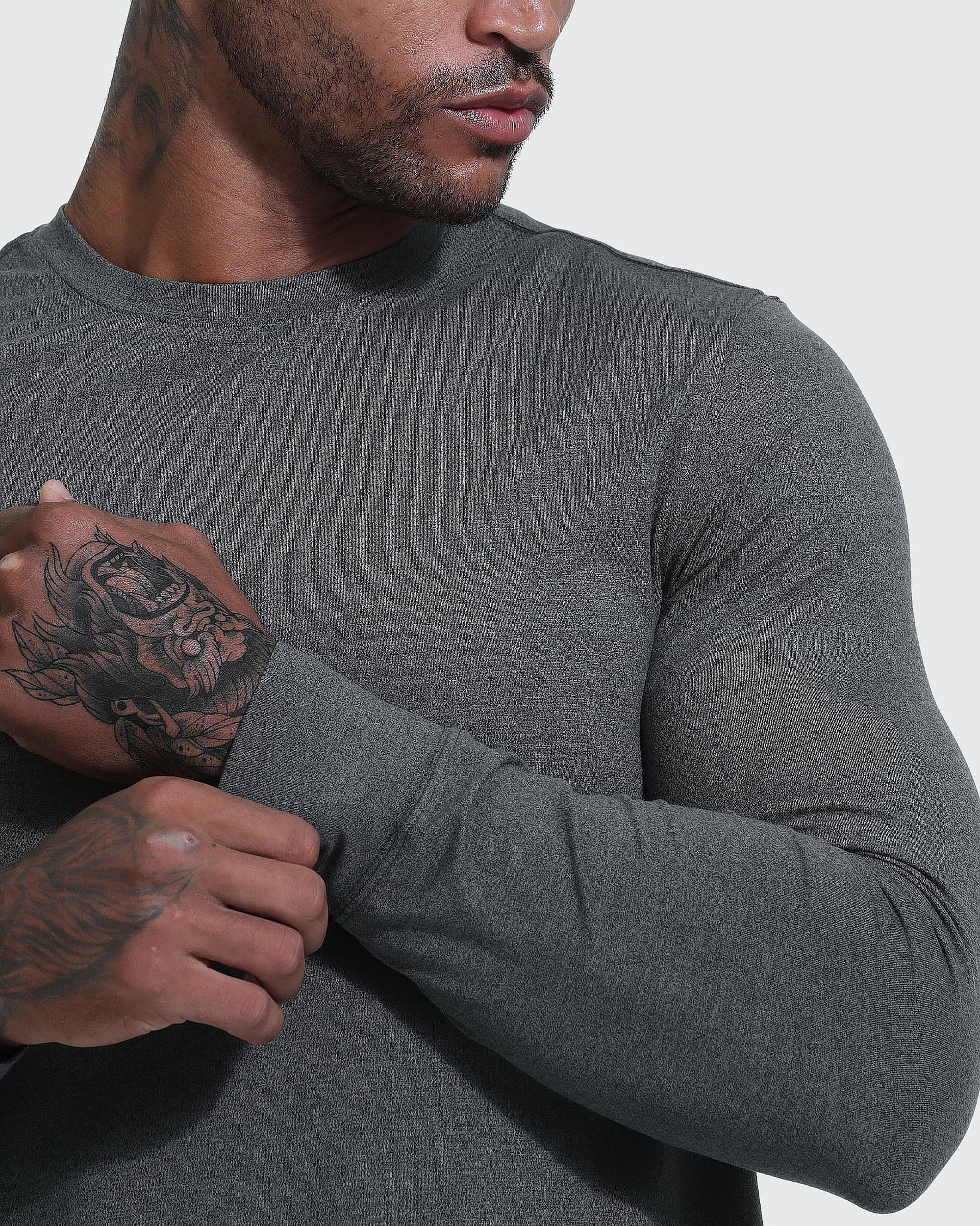 Charcoal Heather Active Comfort Crew Sweatshirt Product Image