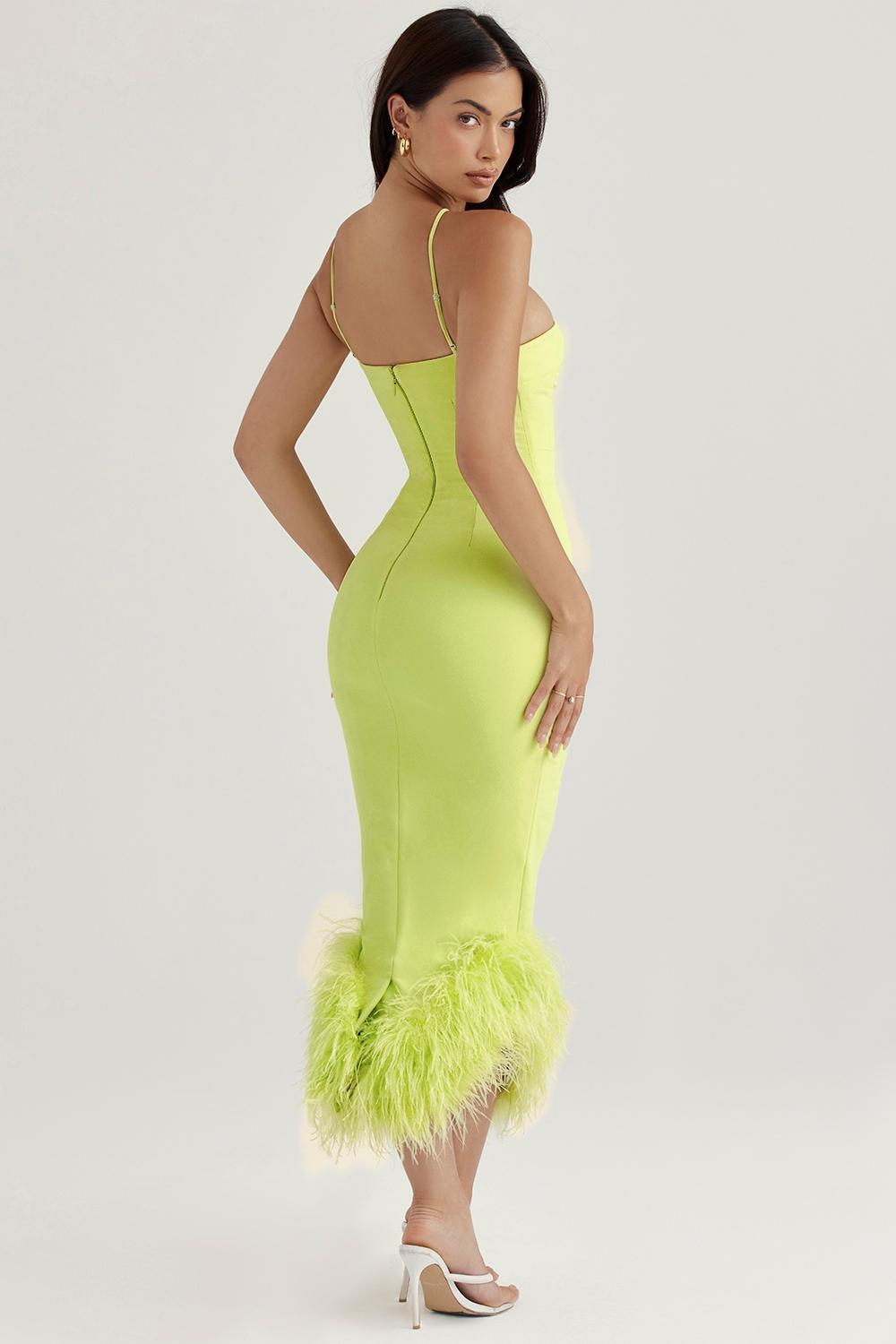 Alessia Lime Midi Dress Product Image