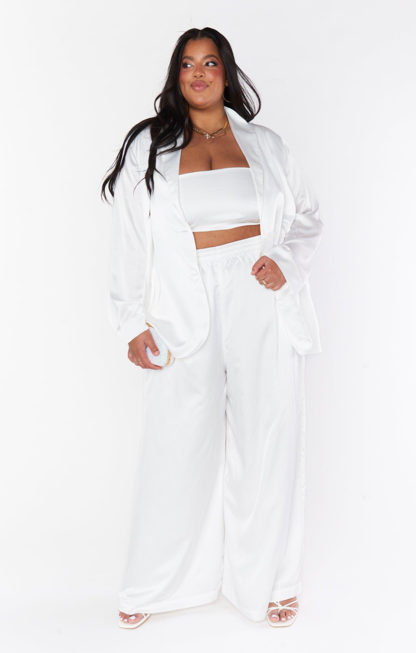 Felix Blazer ~ Ivory Luxe Satin Product Image