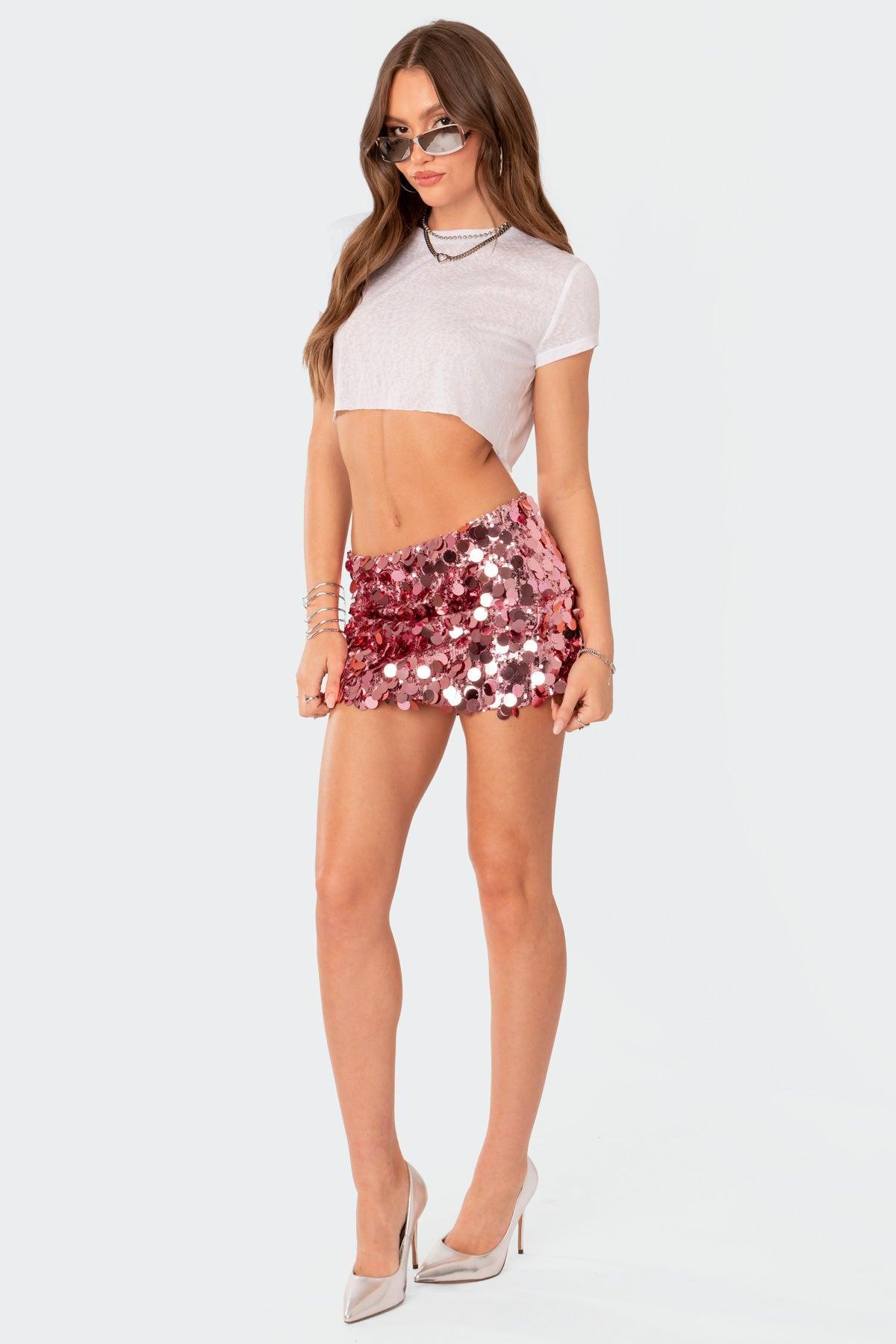 Sabina Low-Rise Sequin Mini Skirt Product Image