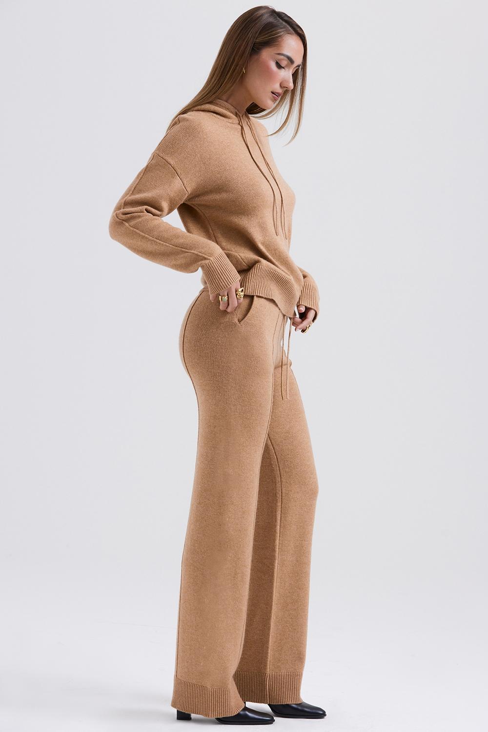 Yalina  camel cashmere blend trousers - sale Product Image