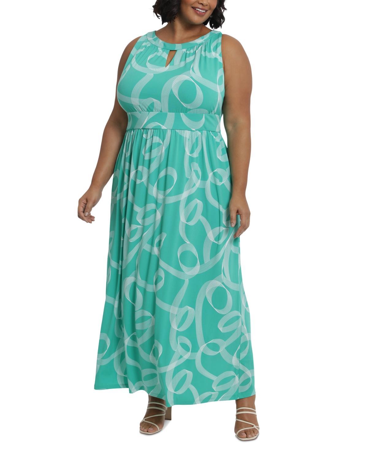 Plus Size London Times Halter Maxi Dress, Womens Product Image
