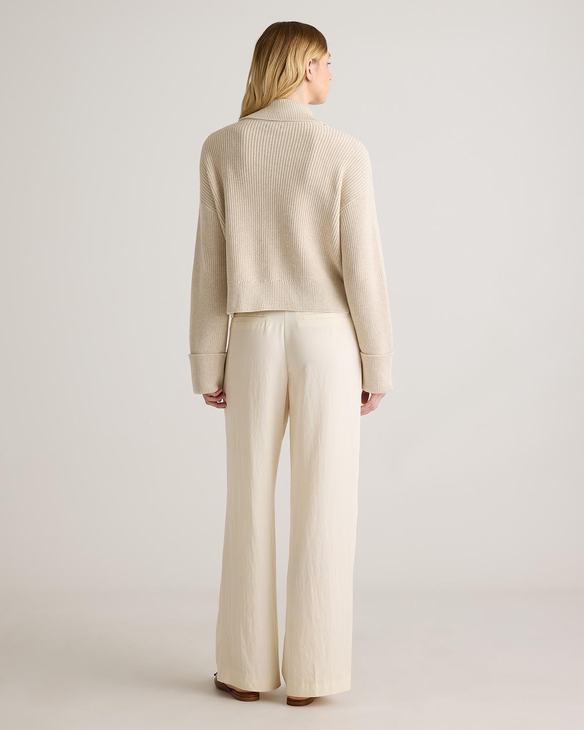 Quince | Women's Fisherman Collared Cardigan Sweater Organic Cotton Product Image