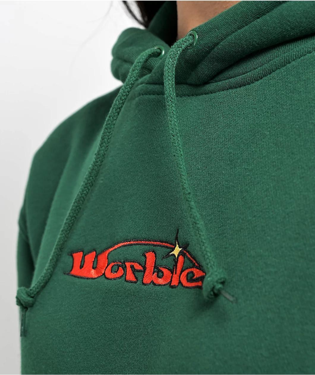 WORBLE Glisten Dark Green Hoodie Product Image