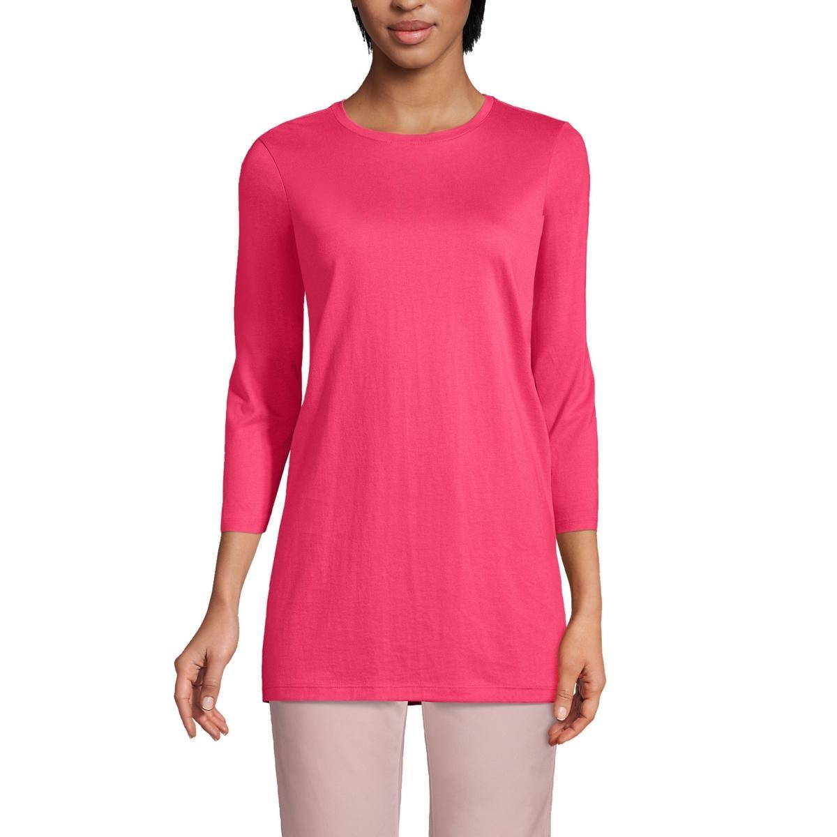 Women's Lands' End Supima Cotton Crewneck Tunic, Size: XL, Fresh Ivory Product Image