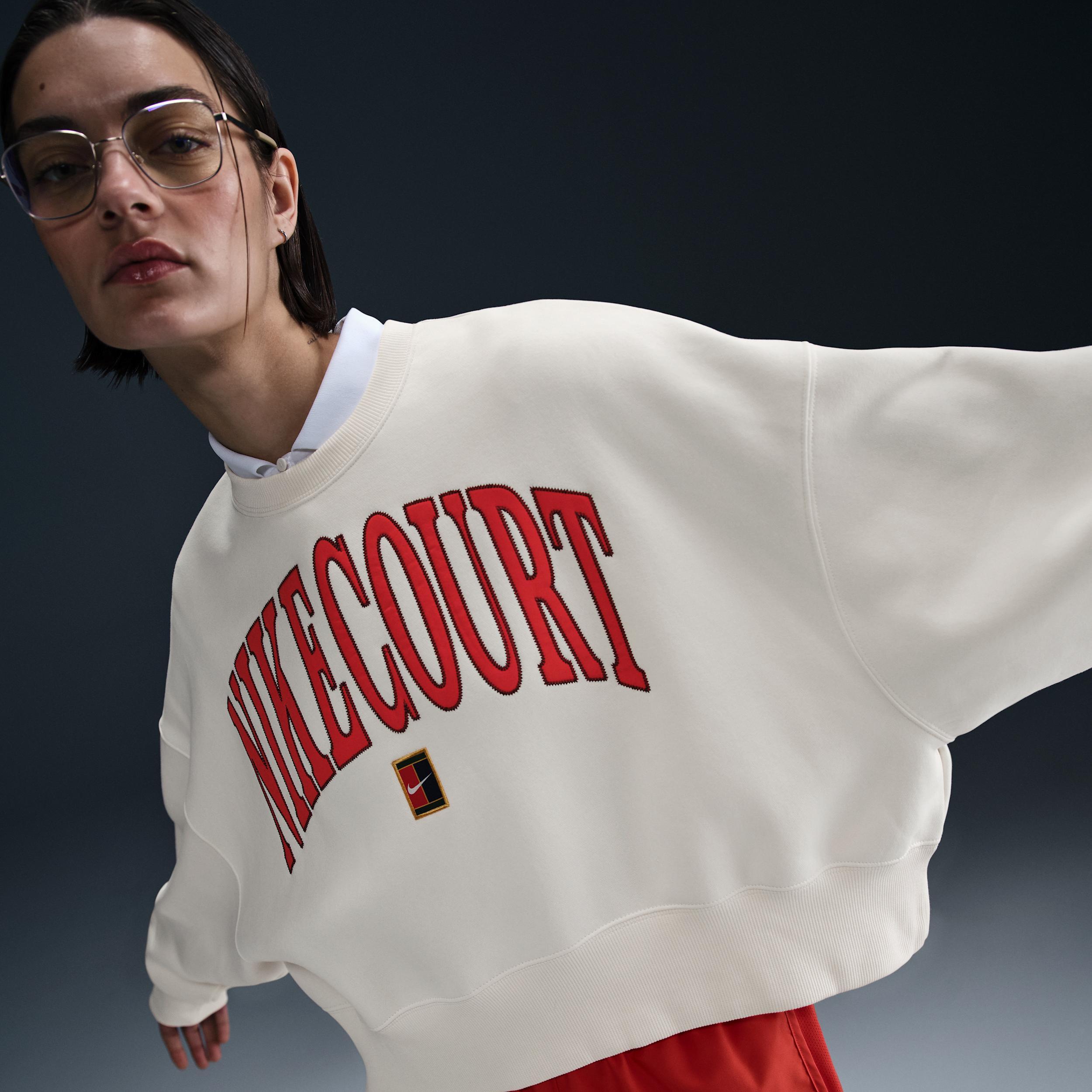 Nike Women's Court Phoenix Fleece Over-Oversized Crew-Neck Tennis Sweatshirt Product Image