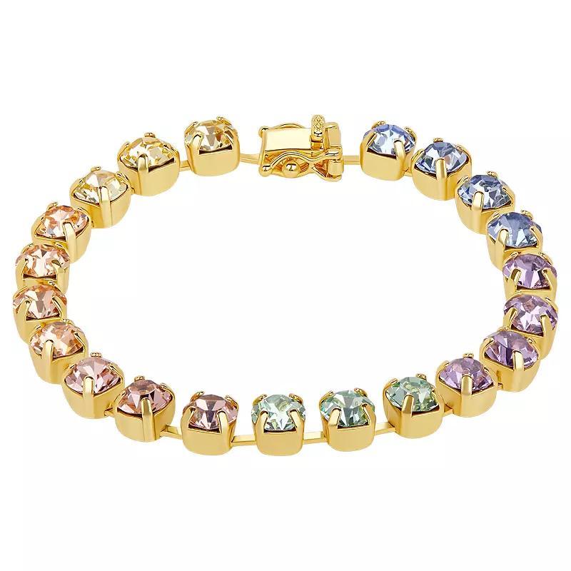 Brilliance Crystal Tennis Bracelet, Women's, Size: 7/8", Gold Tone Team Product Image
