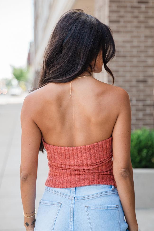 Sounds Of Joy Rust Strapless Sweater FINAL SALE Product Image