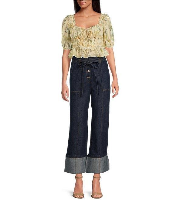 En Saison Nicola Wide Leg Cuff Jeans Product Image