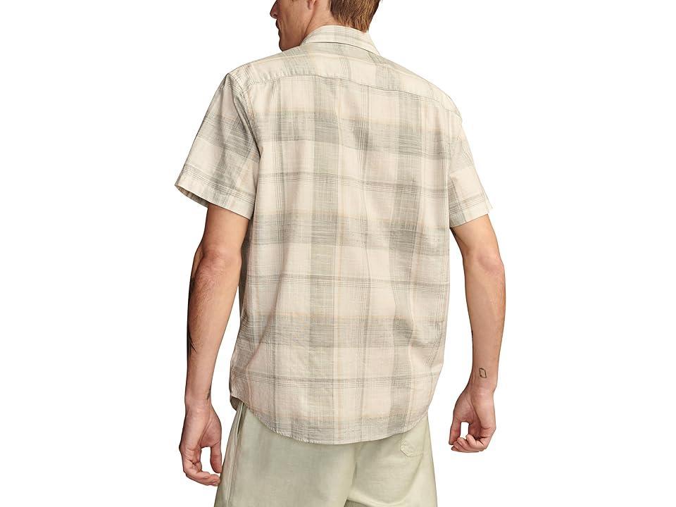 Lucky Brand Plaid San Gabriel Short Sleeve 1 Pocket Shirt (Grey Plaid) Men's Clothing Product Image