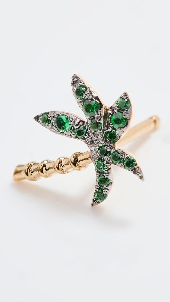 Yvonne Leon 18k Puce Palmier Tsavorite Earring | Shopbop Product Image