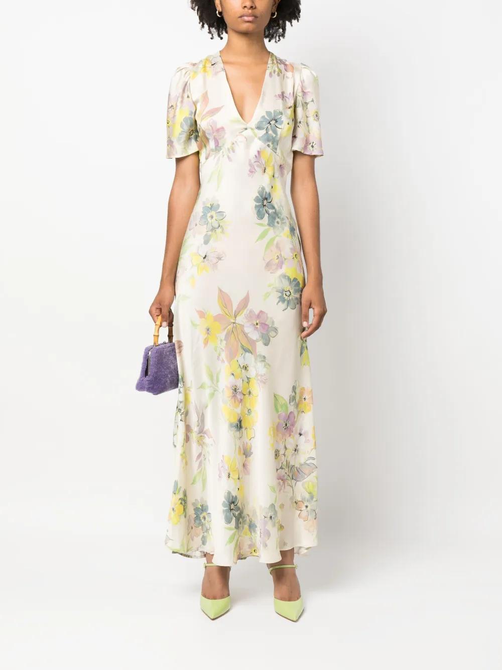 floral-print satin maxi dress Product Image