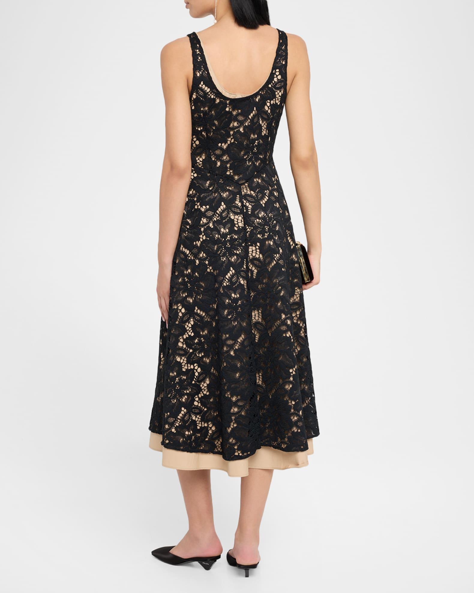 Lacy Dream Sleeveless Floral Lace Midi Dress Product Image