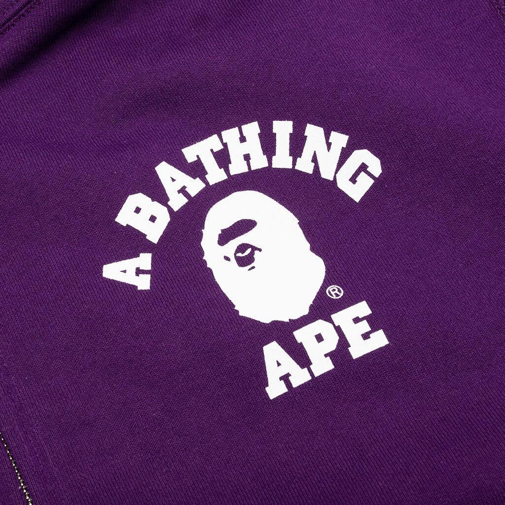 College Relaxed Fit Full Zip Hoodie - Purple Male Product Image