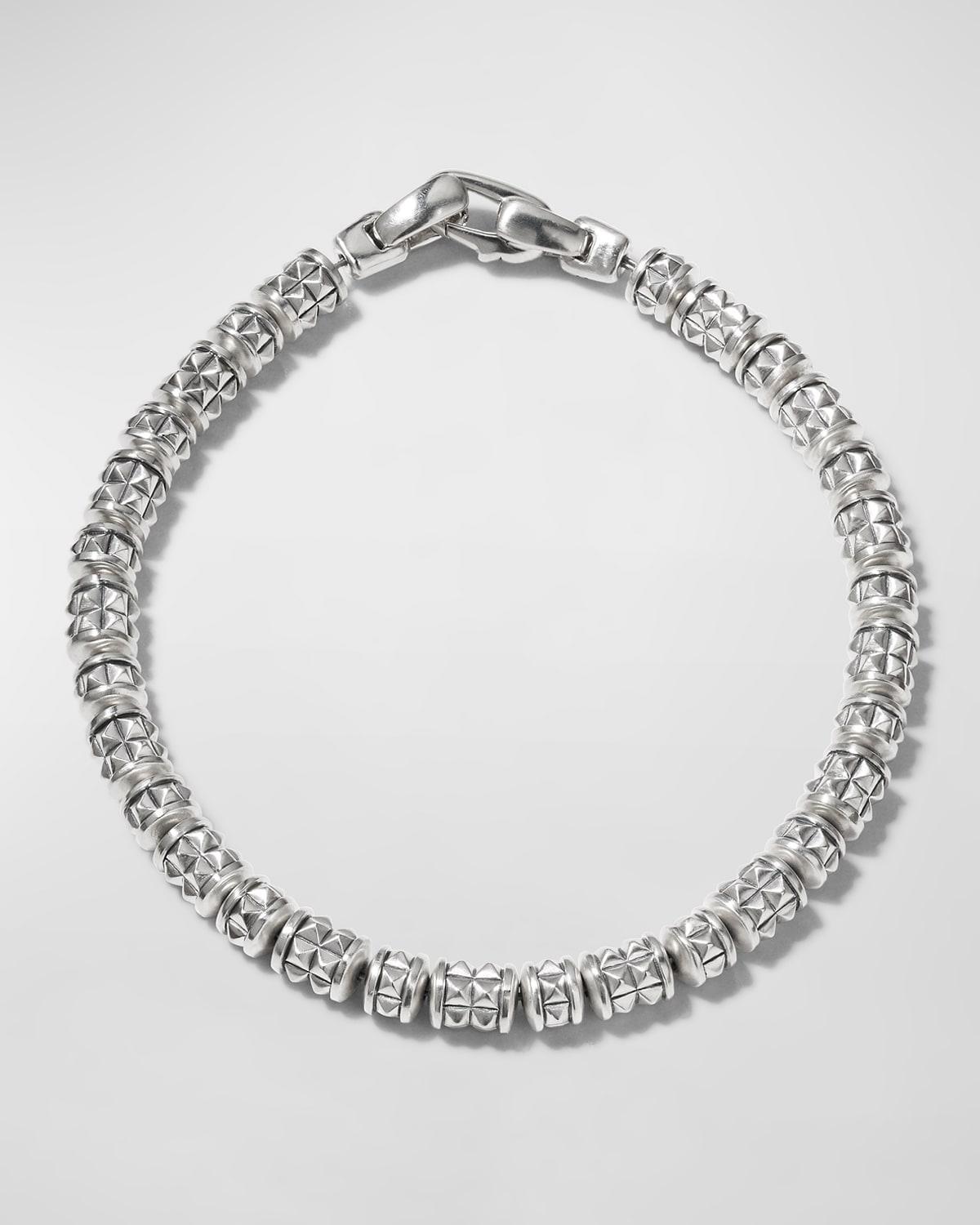 David Yurman Mens Sterling Silver Pyramid Rondelle Bracelet Product Image