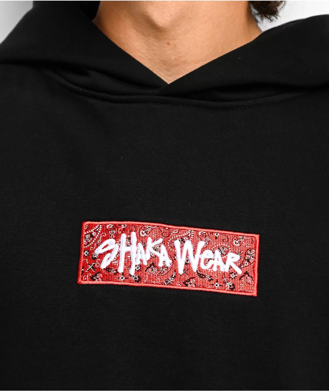 Shaka Wear Paisley Black & Red Hoodie Product Image