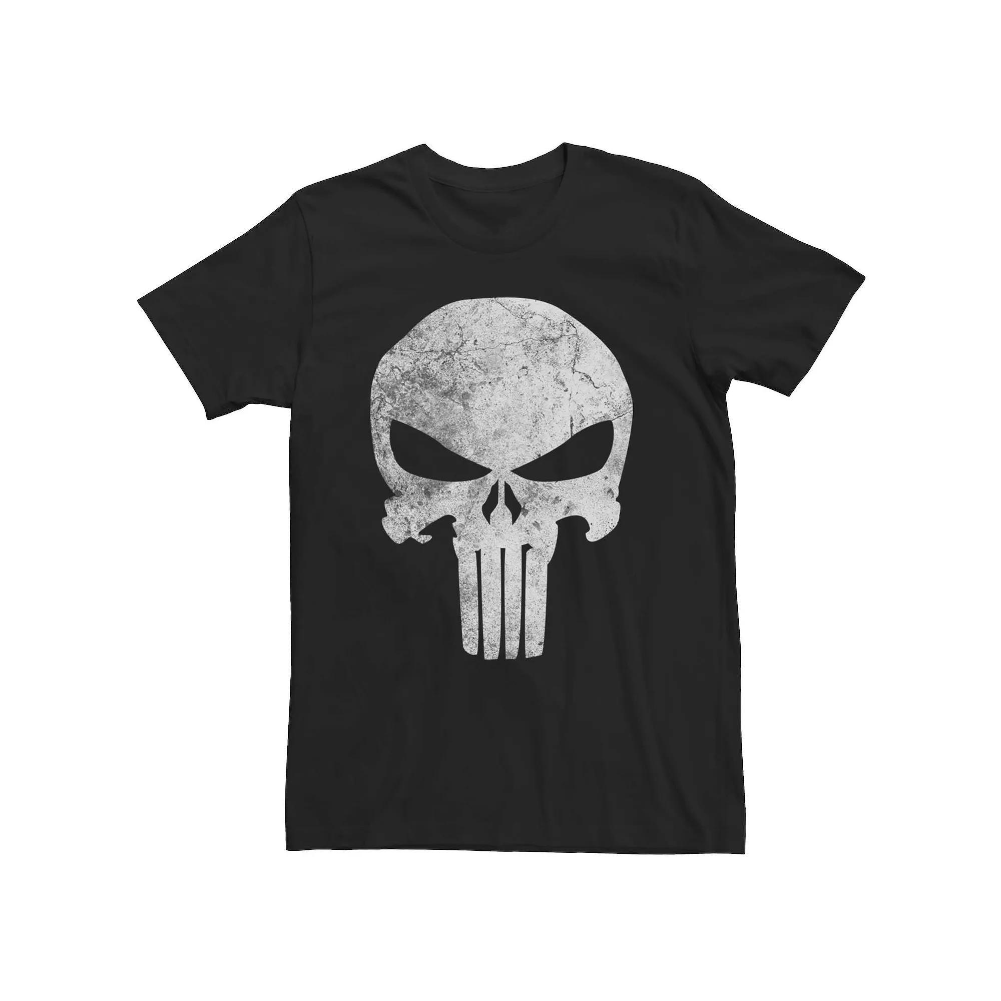 Men's Marvel Distressed Punisher Skull Icon Tee, Size: XL, Black Product Image