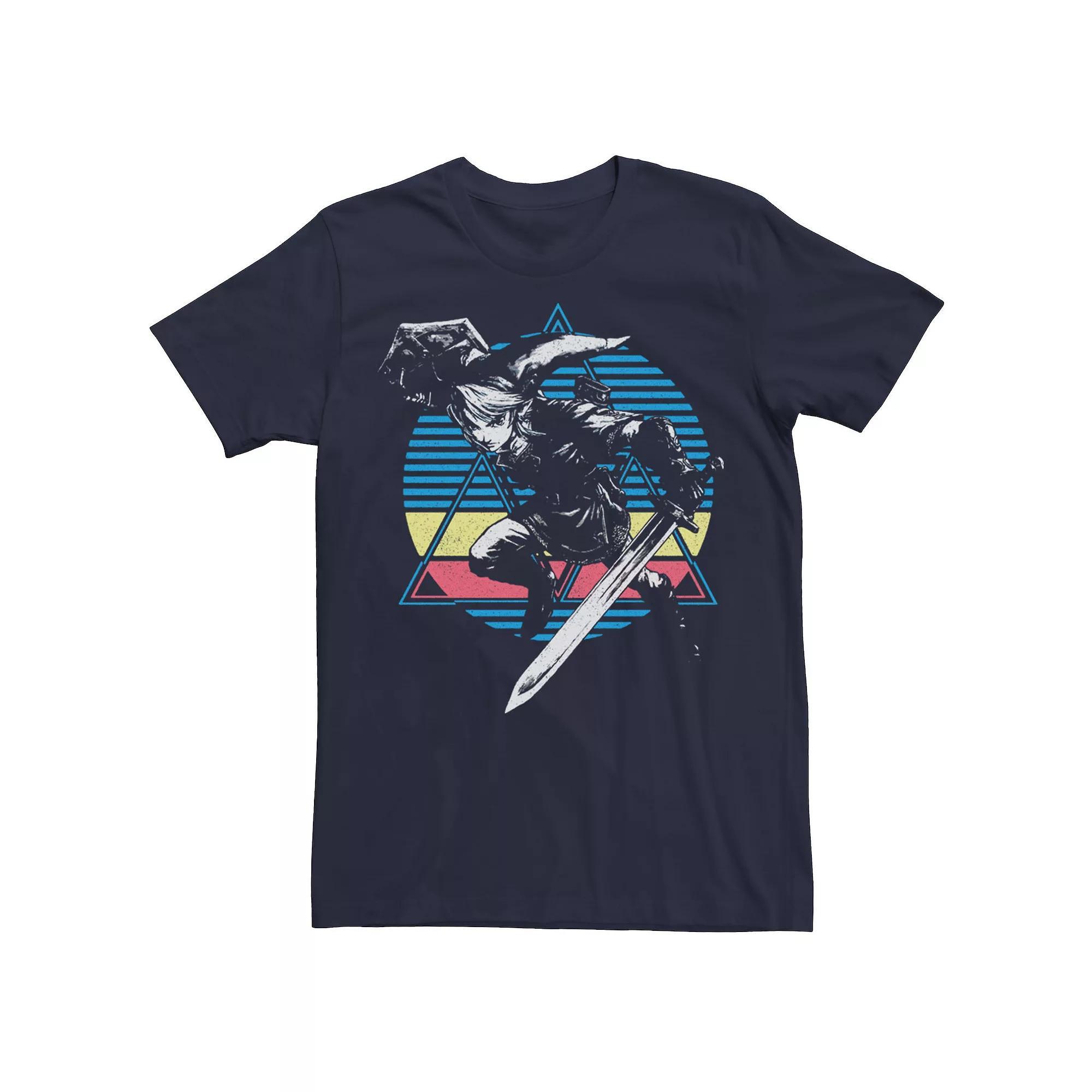Men's Nintendo The Legend Of Zelda Triforce Link Overlay Tee, Size: Large, Blue Product Image