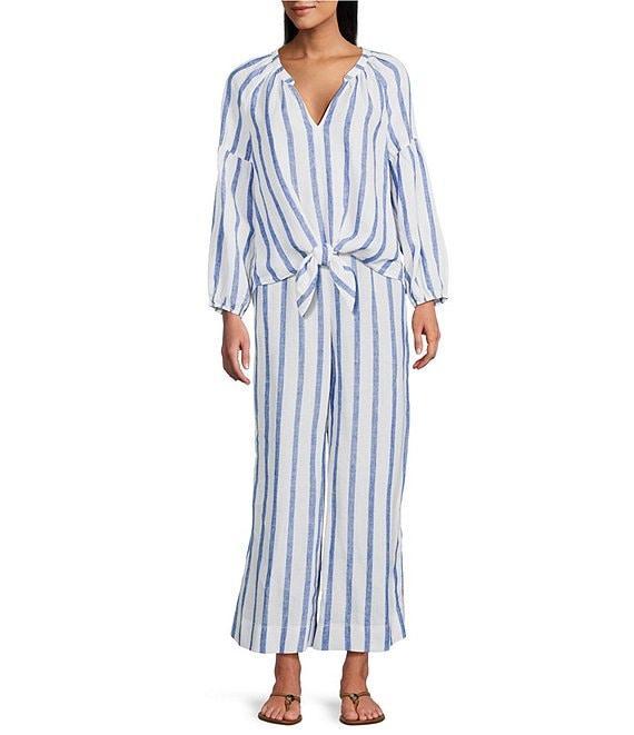 Tommy Bahama Coastalina Linen Long Sleeve Coordinating Tie Front Top Product Image