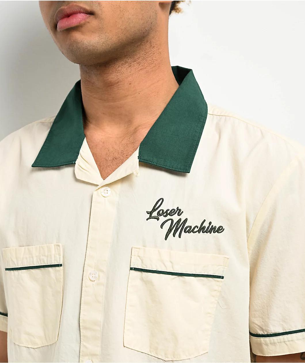 Loser Machine x The Big Lebowski Over The Line Bone & Green Bowling Shirt Product Image