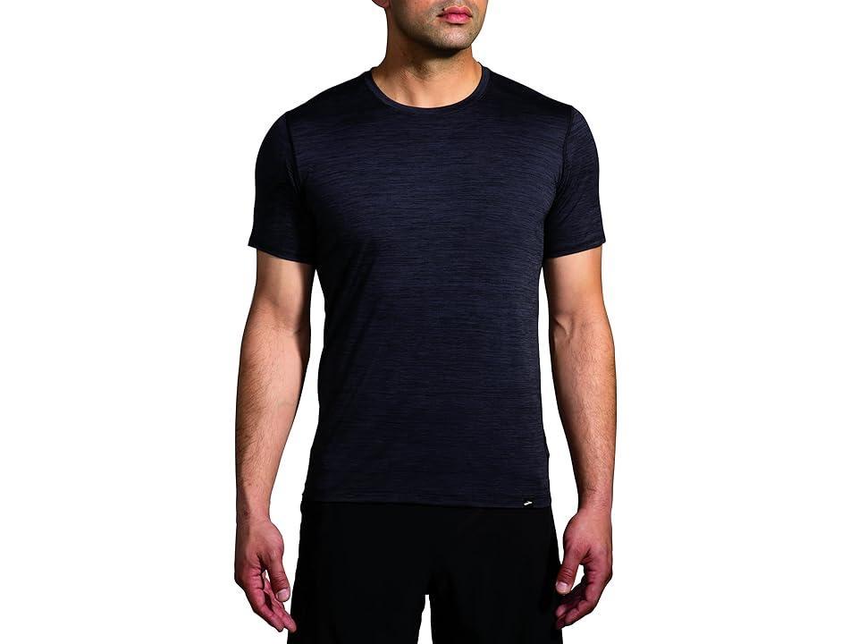 Brooks Luxe Short Sleeve (Heather Charcoal) Men's Clothing Product Image
