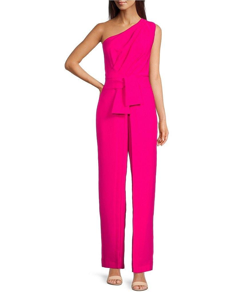 Alex Marie Aliza One Shoulder Wide Leg Crepe Jumpsuit Product Image