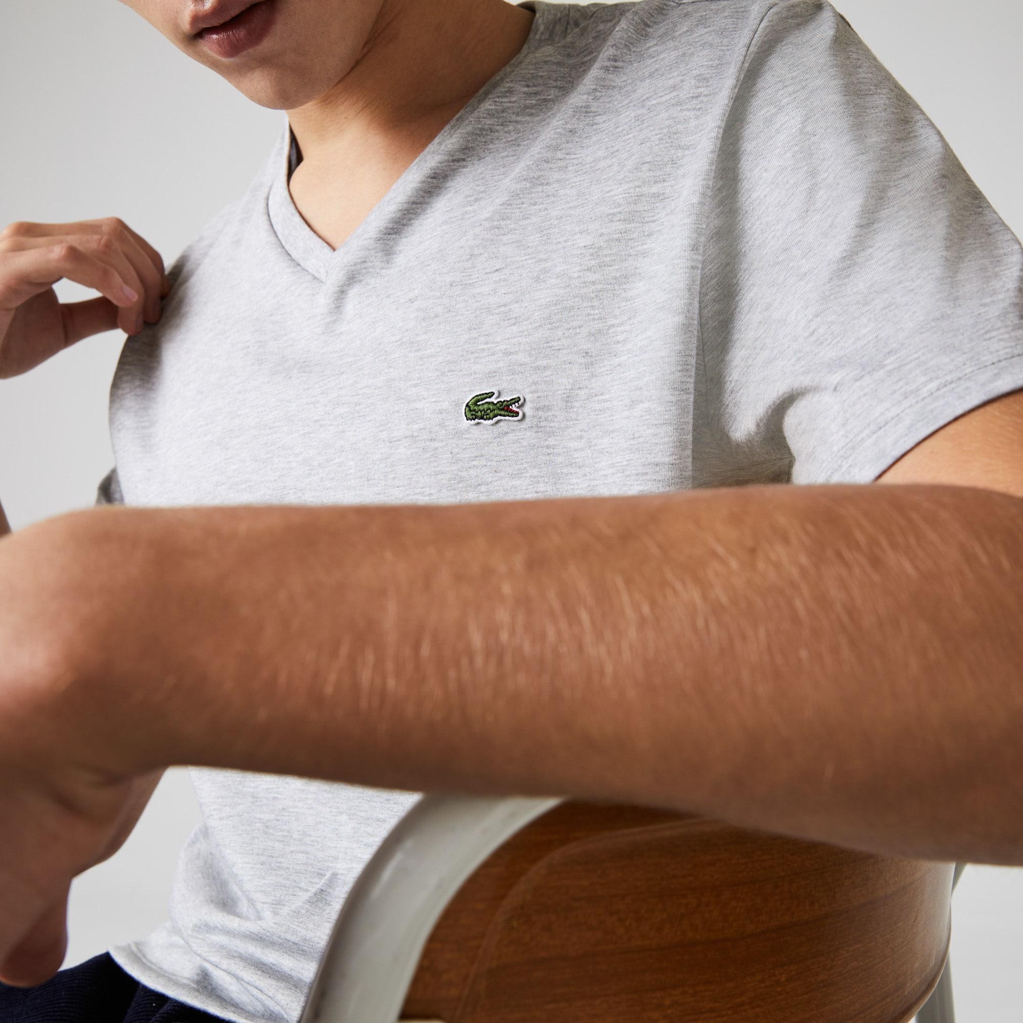 Lightweight Cotton Pima V Neck T-shirt Product Image