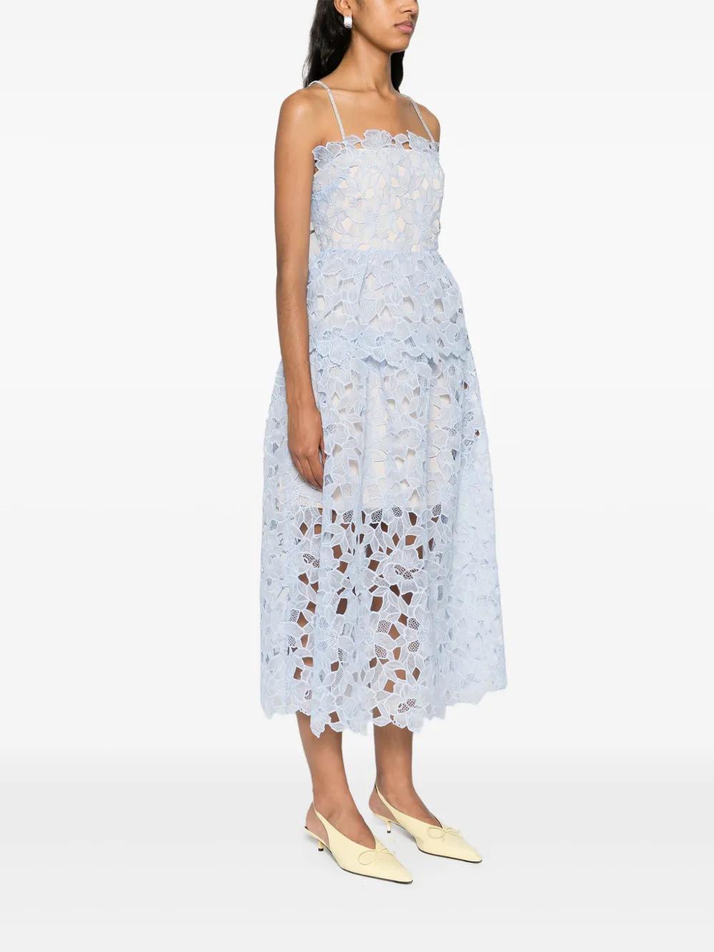 floral-embroidered cotton midi dress Product Image