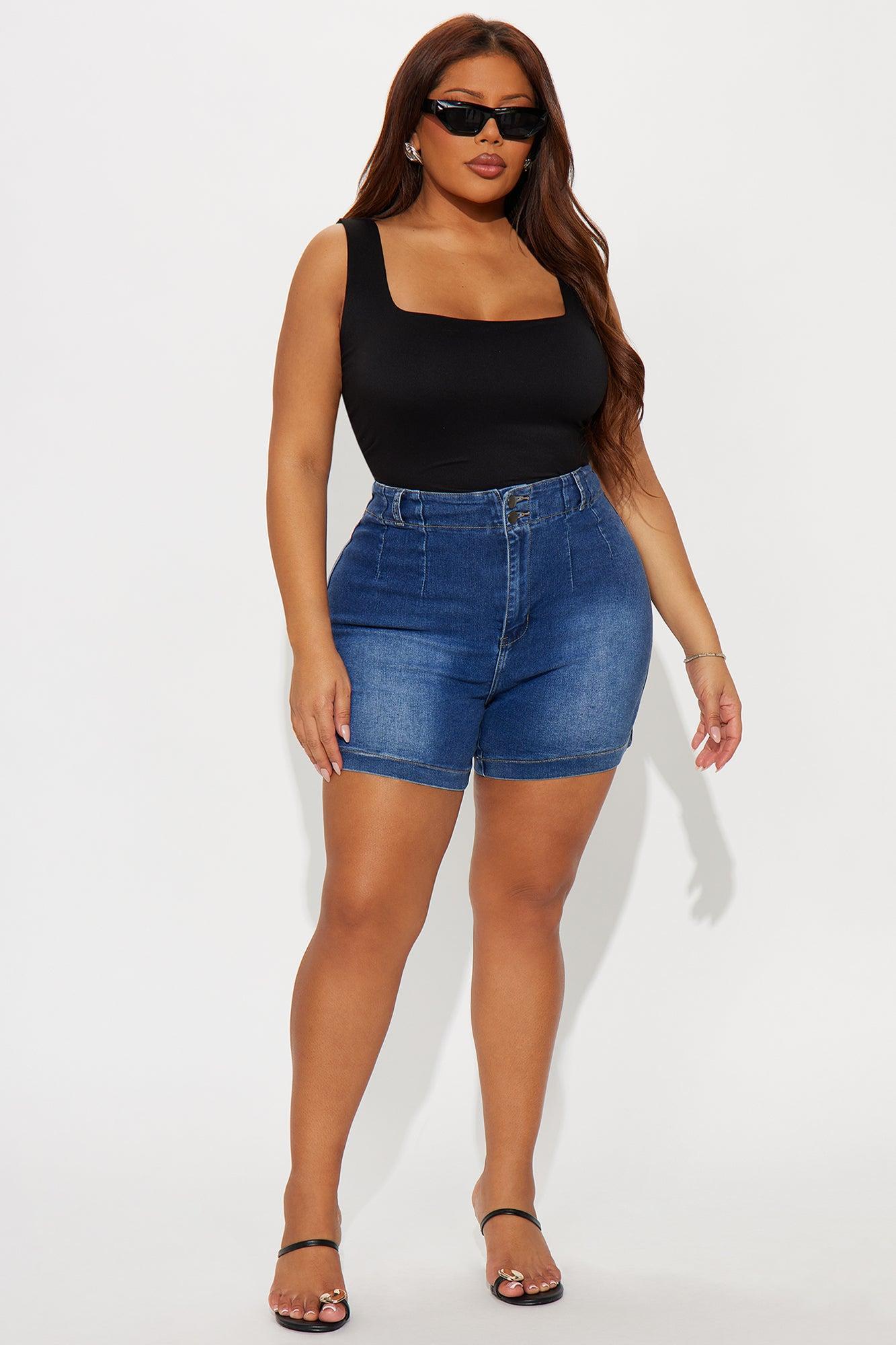 City Breeze High Rise Denim Shorts - Medium Wash Product Image