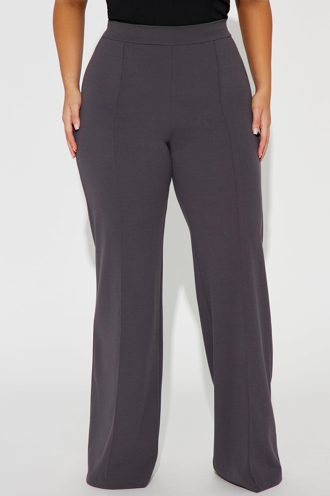 Tall Victoria High Waisted Dress Pants - Charcoal Product Image