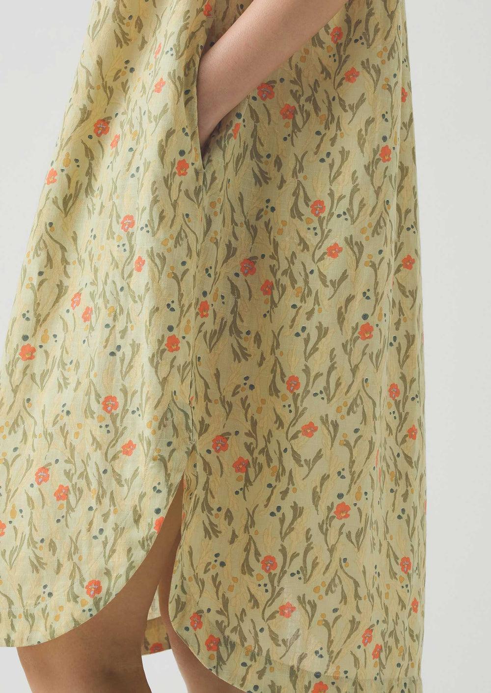 Seaweed Print Nightdress | Light Sage Product Image
