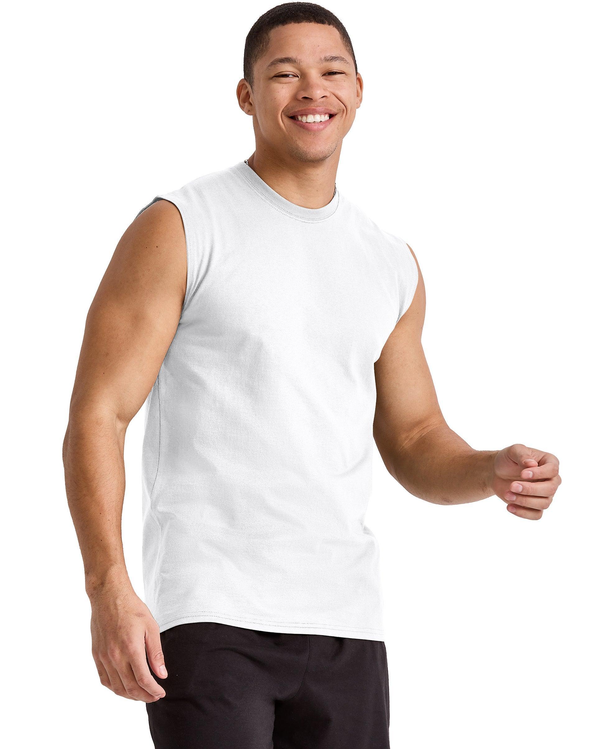 Hanes Mens Cotton Muscle Tank, 3-Pack Athletic Navy 3XL Product Image