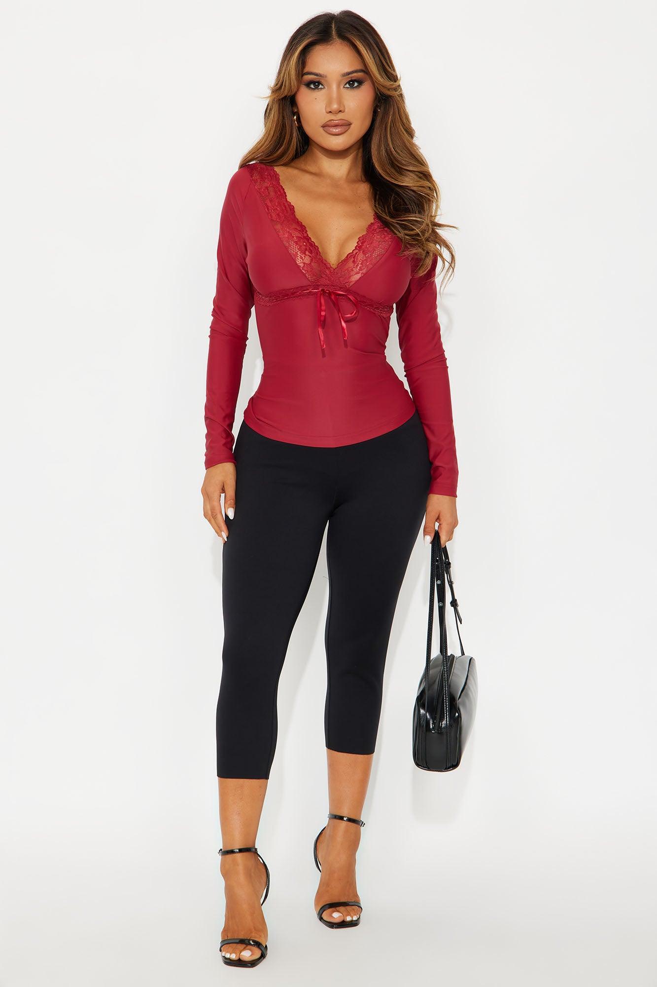 Bridget Long Sleeve Top - Wine Product Image